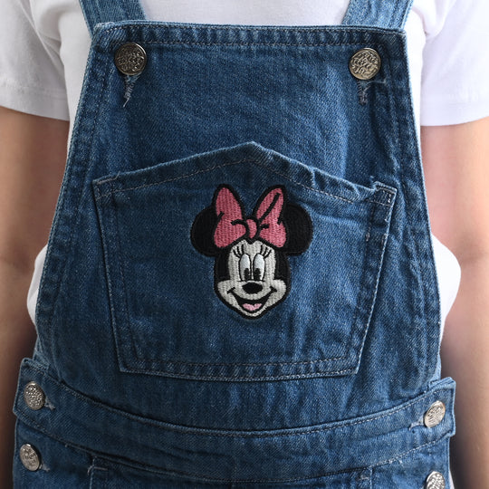 Girls Denim rigid Dangri-Light Blue