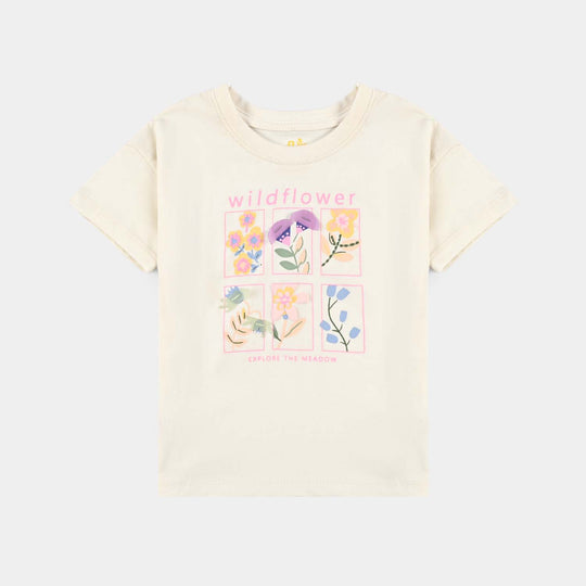 Girls Cotton Jersey T-Shirt H/S Wild Flowers