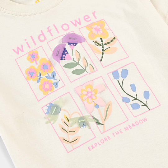 Girls Cotton Jersey T-Shirt H/S Wild Flowers