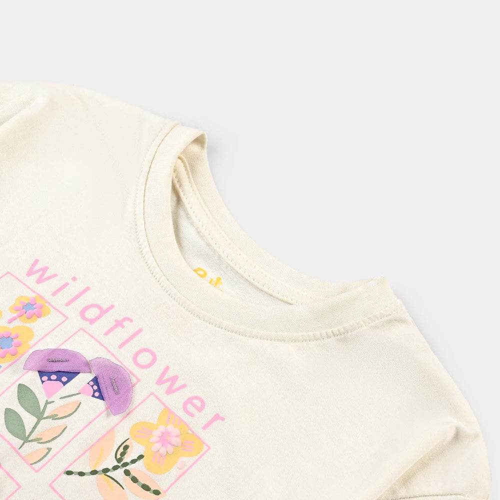 Girls Cotton Jersey T-Shirt H/S Wild Flowers