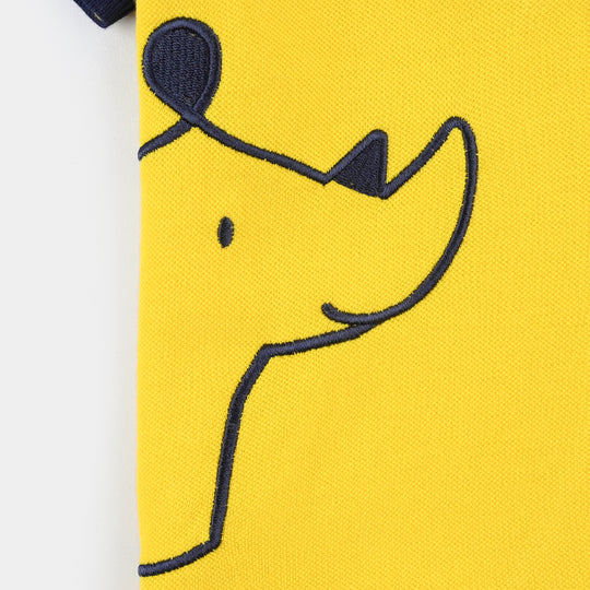 Infant Boys Cotton PK Polo Rhino-Yellow