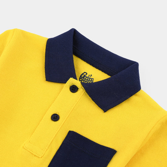 Infant Boys Cotton PK Polo Rhino-Yellow