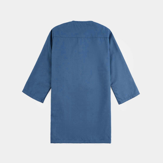 Infant Boys Poly Viscose Shalwar Suit (Lurex Detail)-T.Blue