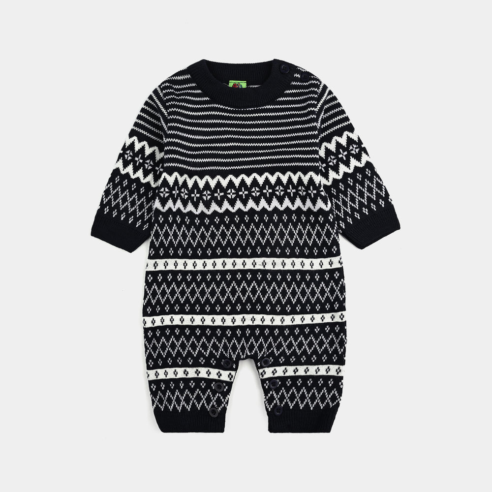 Infant Boys Acrylic Romper-Trible - Navy White