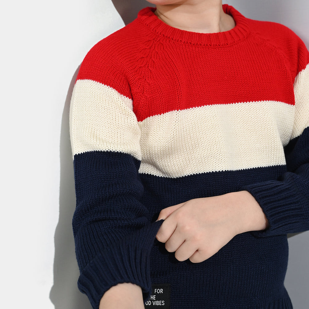 Boys Acrylic Sweater-Electric - Multi