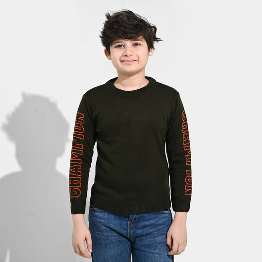 Boys Acrylic Sweater-Champion-GREEN