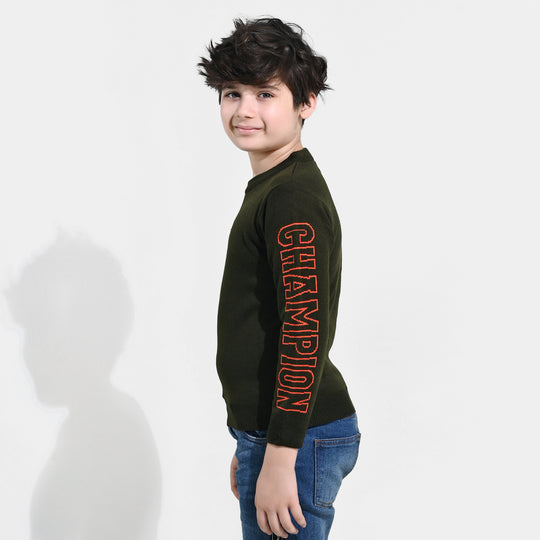 Boys Acrylic Sweater-Champion-GREEN
