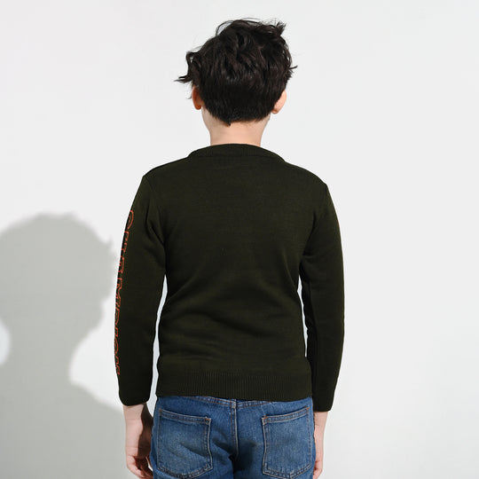 Boys Acrylic Sweater-Champion-GREEN
