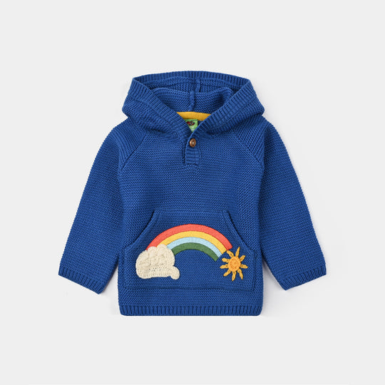 Infant Boys Acrylic Sweater-Rainbow - Royal Blue