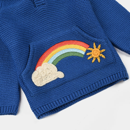 Infant Boys Acrylic Sweater-Rainbow - Royal Blue