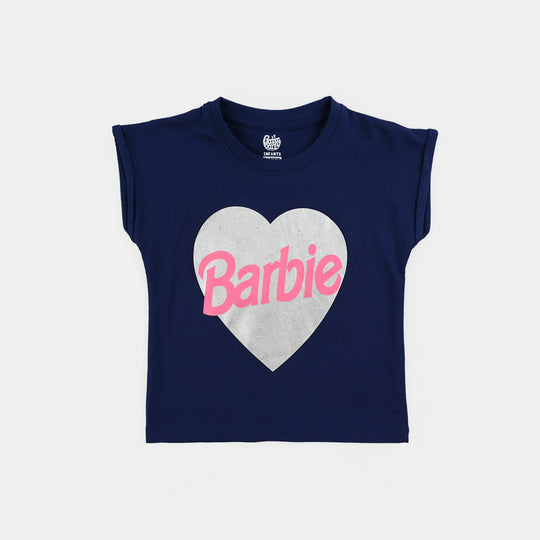 Infant Girls Cotton Jersey T-Shirt-Navy Blue