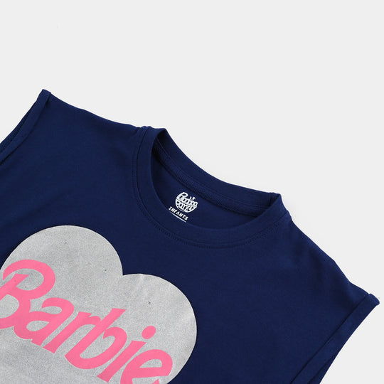 Infant Girls Cotton Jersey T-Shirt-Navy Blue