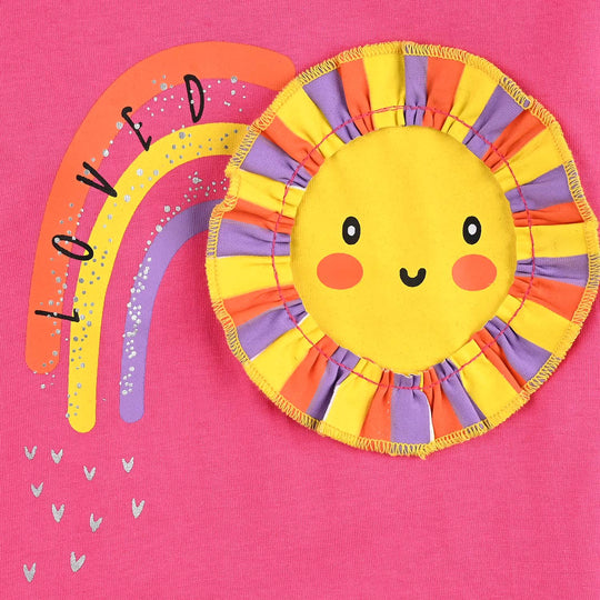 Infant Girls Cotton Jersey T-Shirt Loved-Hot Pink