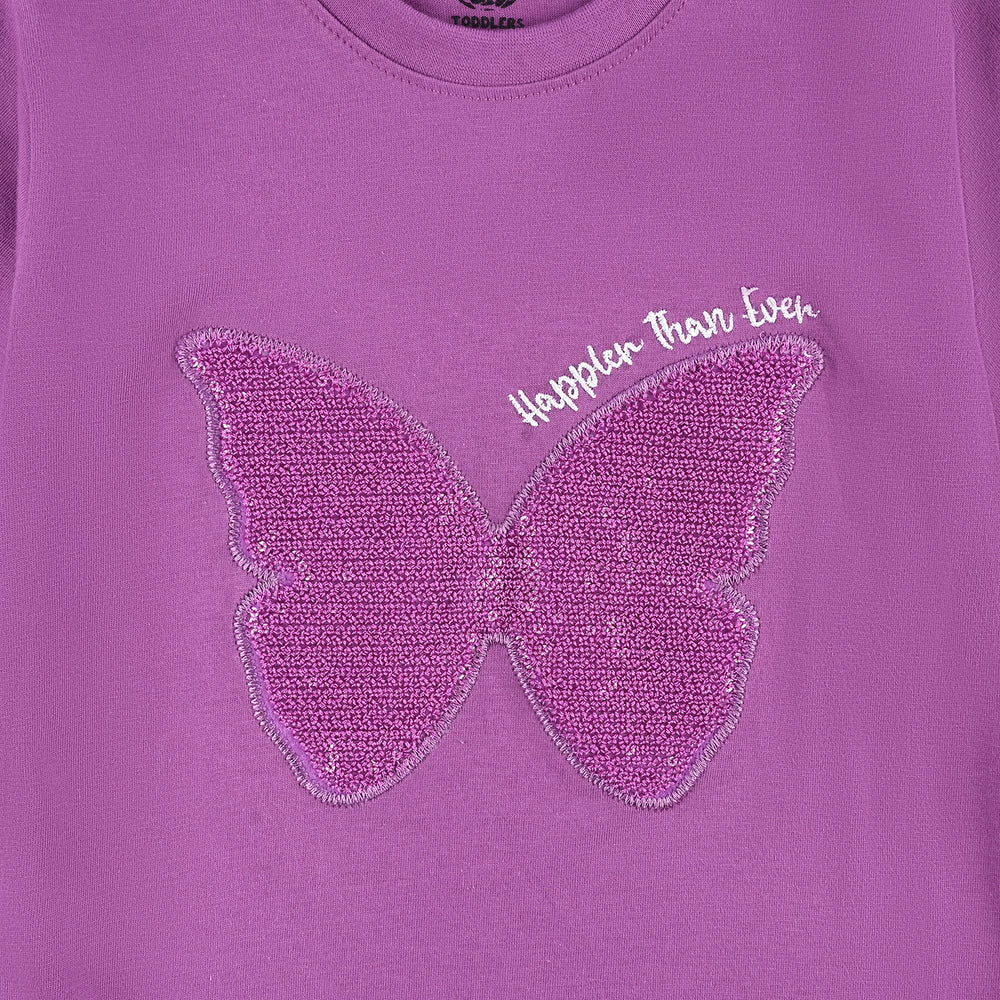 Girls Cotton Jersey T-Shirt H/S Butterfly