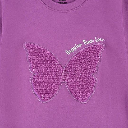 Girls Cotton Jersey T-Shirt H/S Butterfly