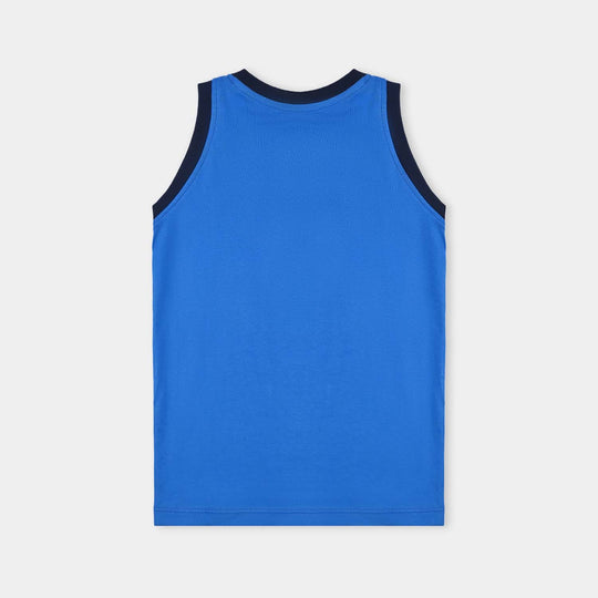 Boys Cotton Jersey Sando Athletic-Blue