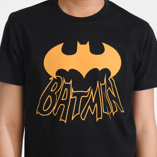 Boys Cotton Nightwear Strong Fast Brave-Jet Black