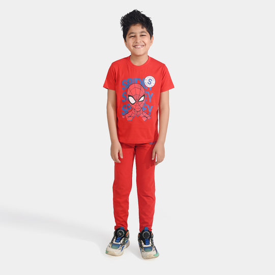 Boys Cotton NightWear Character-HR Red