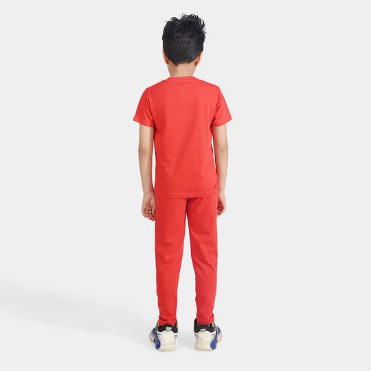 Boys Cotton NightWear Character-HR Red