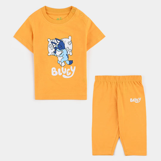 Infant Boys Cotton Night Suit Bluey-Gold