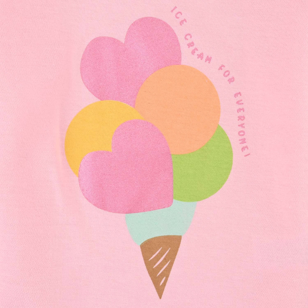 Infant Girls Cotton Jersey T-Shirt Ice Cream For Everyone-C.Pink