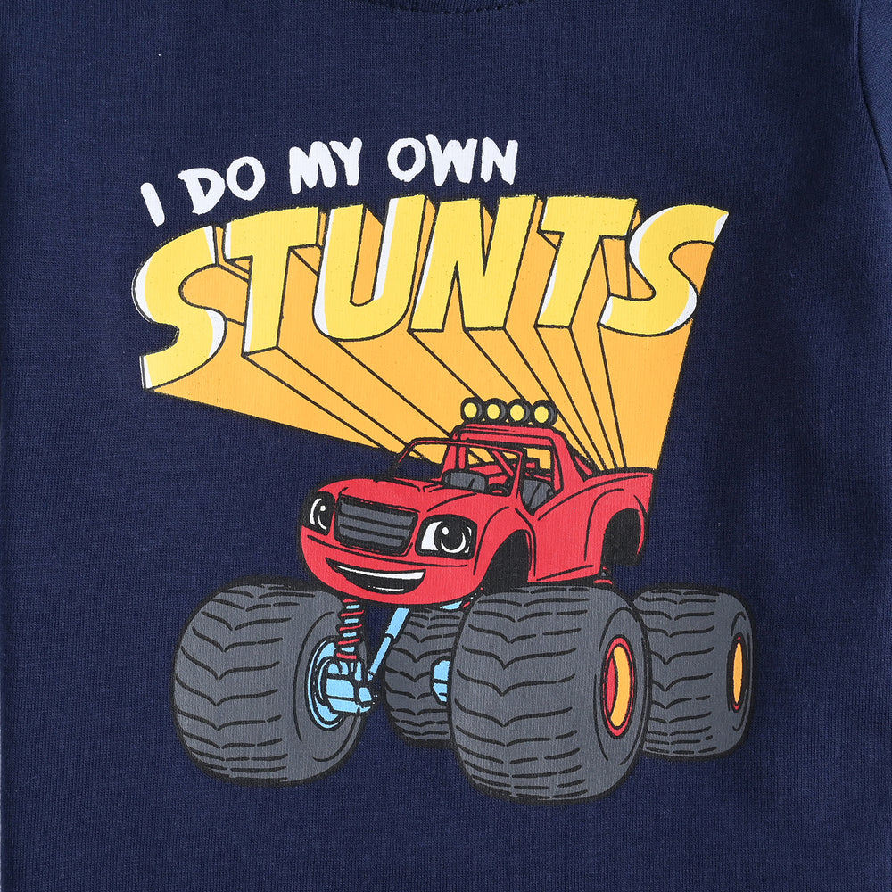 Infant Boys Cotton Jersey T-Shirt Stunts-Navy Blue