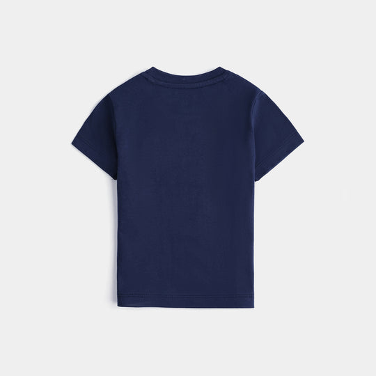 Infant Boys Cotton Jersey T-Shirt Stunts-Navy Blue