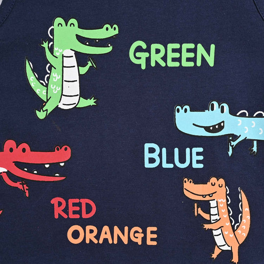 Infant Boys Cotton Jersey Sando-Navy Blue