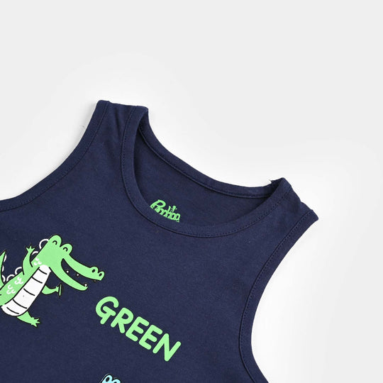 Infant Boys Cotton Jersey Sando-Navy Blue