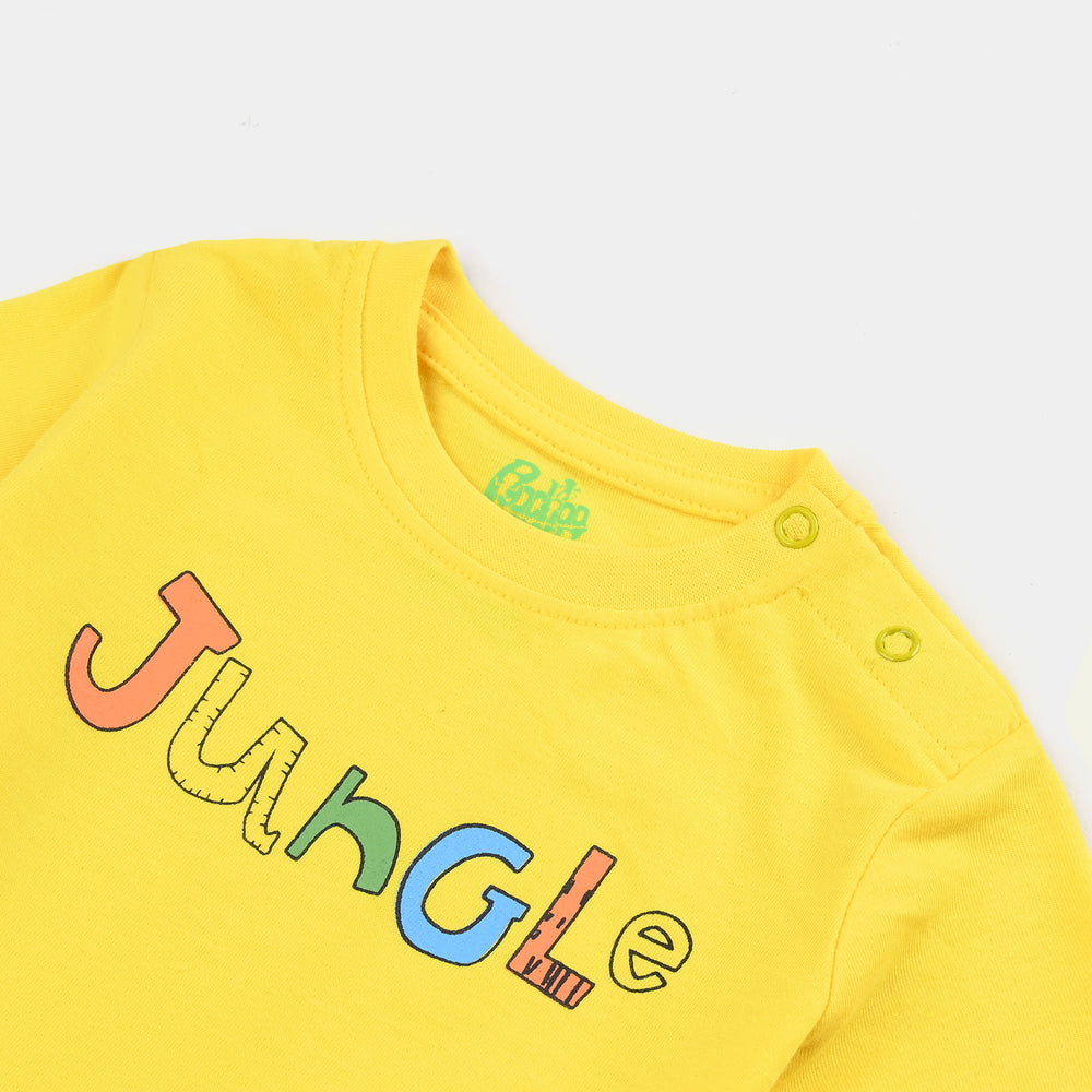 Infant Boys Cotton Jersey T-Shirt Jungle-Cyber. Yellow