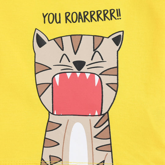 Infant Boys Cotton Jersey T-Shirt You Roar-Cyber. Yellow