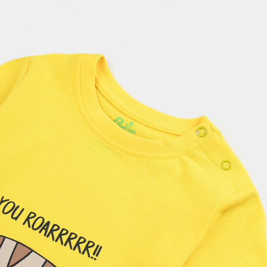 Infant Boys Cotton Jersey T-Shirt You Roar-Cyber. Yellow