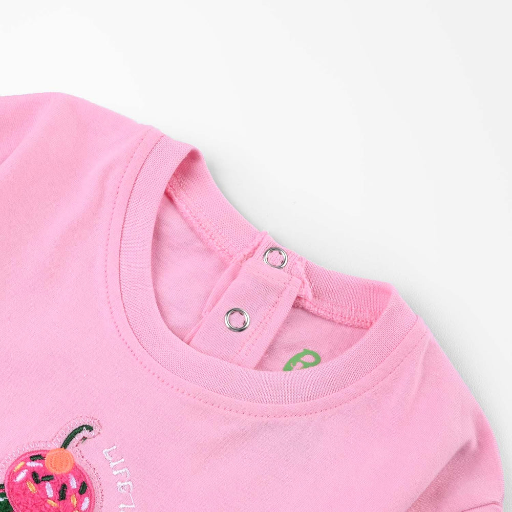 Infant Girls Cotton Jersey T-Shirt ICE CREAM-Prism Pink