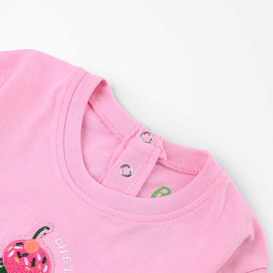 Infant Girls Cotton Jersey T-Shirt ICE CREAM-Prism Pink