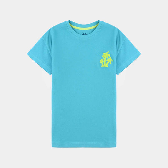 Boys Jumbo Pique T-Shirt H/S Palm Trees