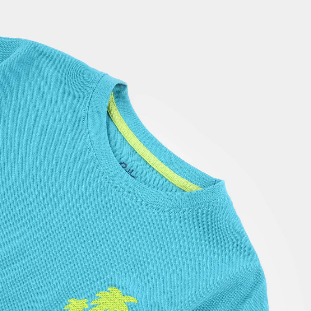 Boys Jumbo Pique T-Shirt H/S Palm Trees