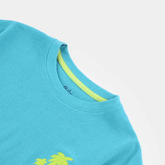 Boys Jumbo Pique T-Shirt H/S Palm Trees