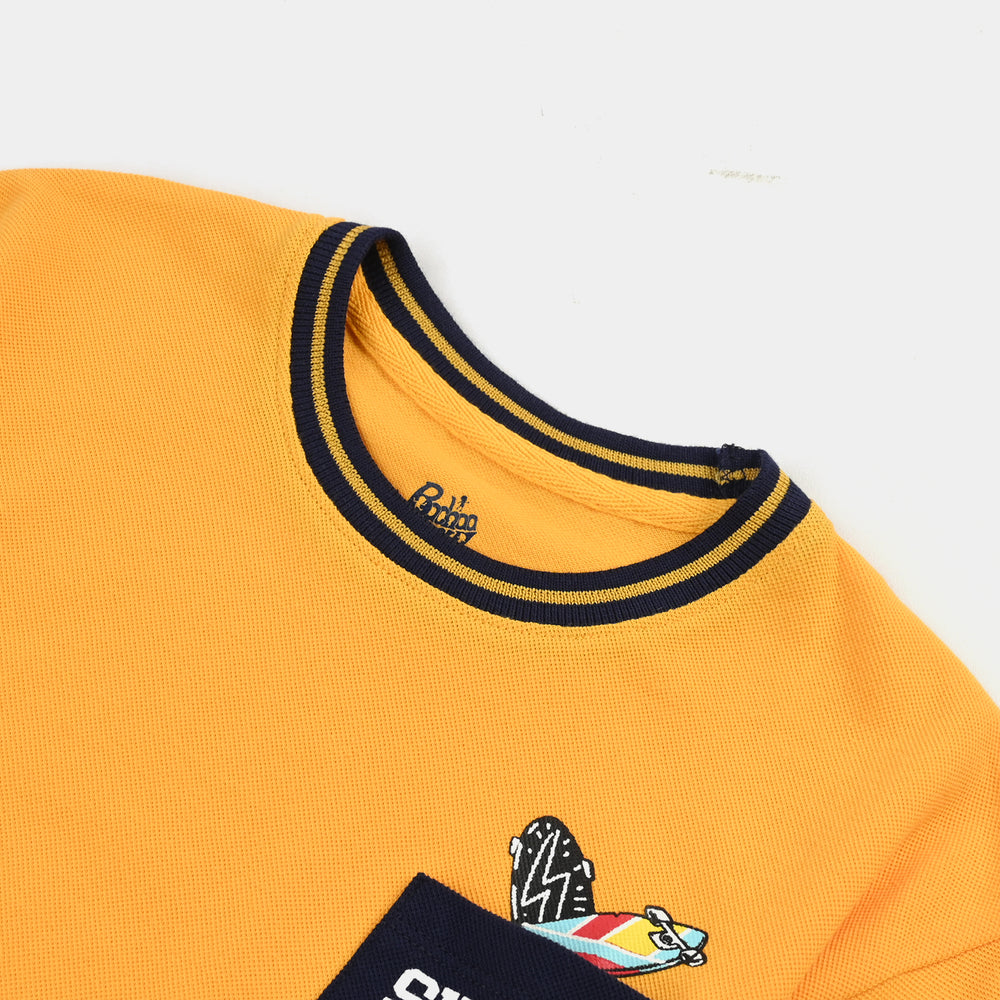 Boys Jumbo Pique T-Shirt H/S Skate All Day-Gold Fusion