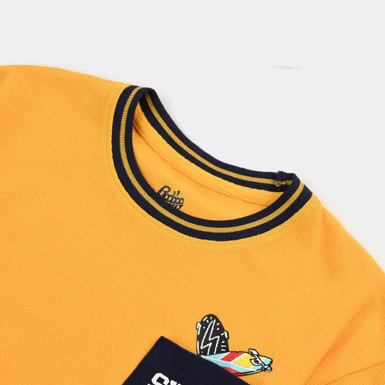 Boys Jumbo Pique T-Shirt H/S Skate All Day-Gold Fusion