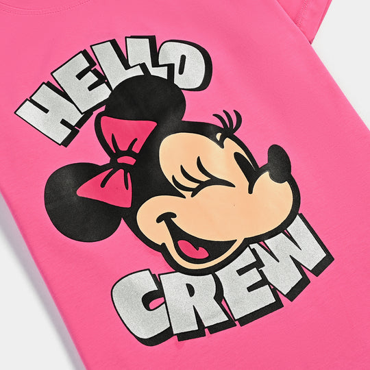 Girls Cotton Jersey T-Shirt HS Hello Crew-Hot.Pink