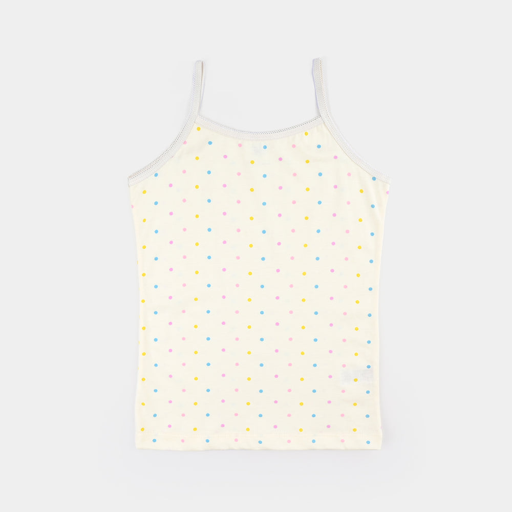 Girls Cotton Jersey Cami Daisy-Pack of 2-White/Vanilla