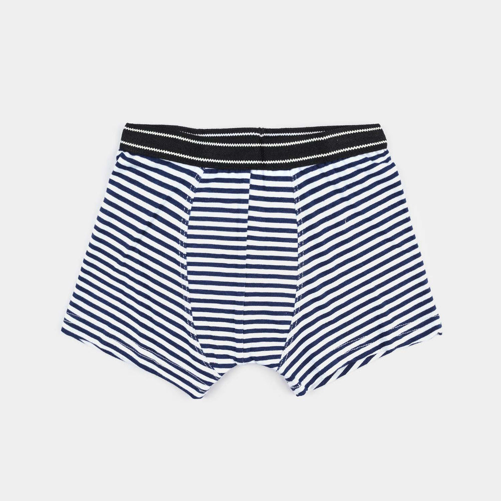 Boys Cotton Jersey Boxer Stripe-Pack 0f 2-Black/Blue