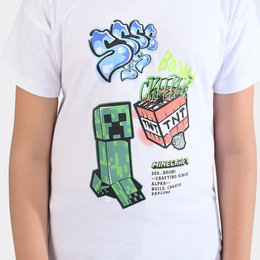 Boys Jersey/Terry 2 Piece Suit - White/Black