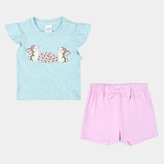 Infant Girls Cotton Interlock Suit-G.Pink