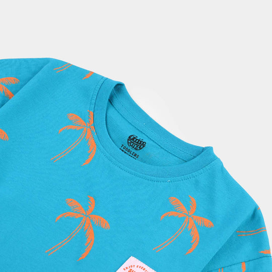 Boys Cotton Jersey T-Shirt H/S Palm Tree
