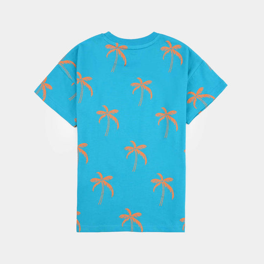Boys Cotton Jersey T-Shirt H/S Palm Tree