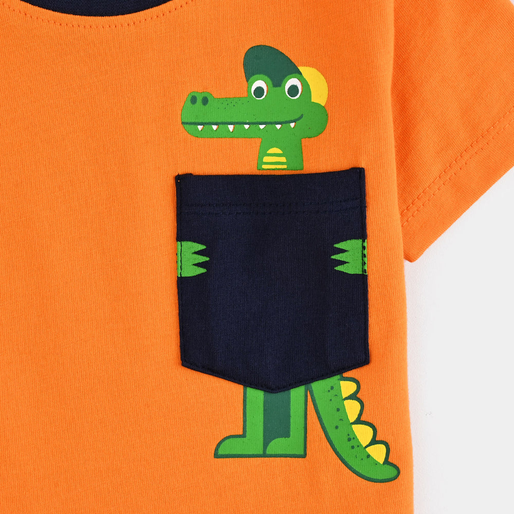 Infant Boys Cotton Jersey T-Shirt Crocodile