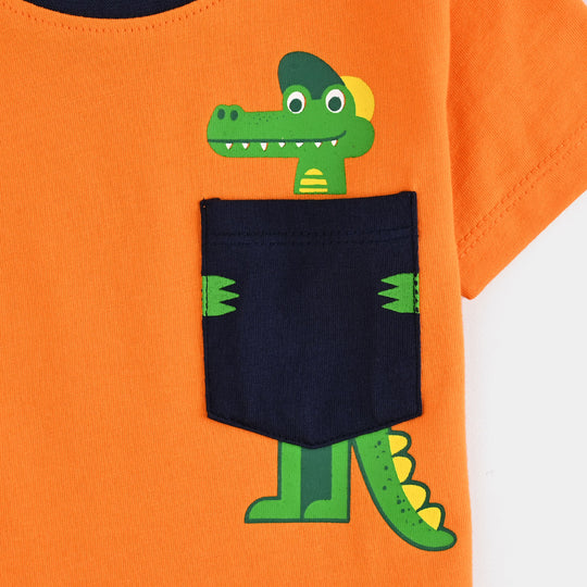 Infant Boys Cotton Jersey T-Shirt Crocodile