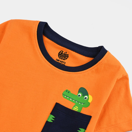 Infant Boys Cotton Jersey T-Shirt Crocodile
