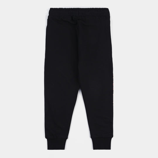 Boys Cotton Terry Pyjama-Jet Black